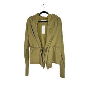 NEW Young Fabulous & Broke Size S Hooded Sweatshirt Jacket Tie Waist Olive